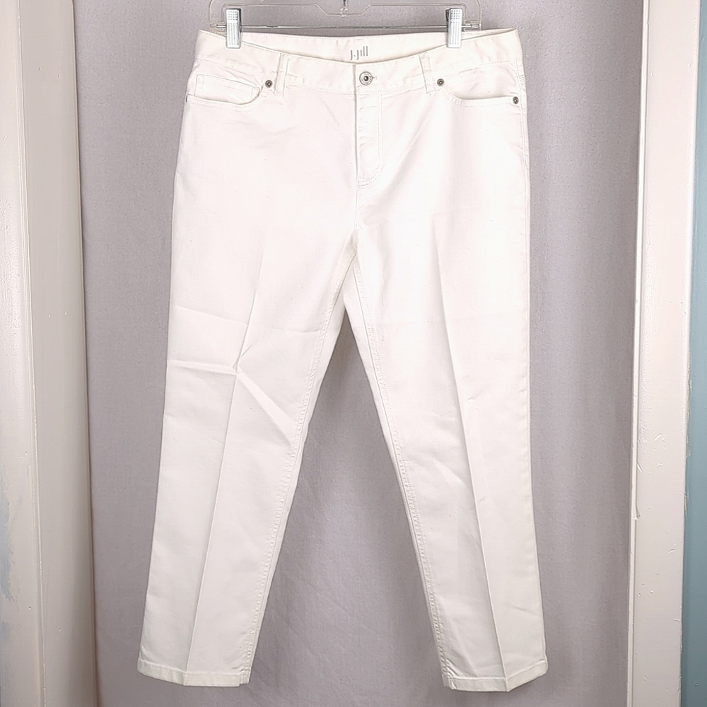 J. Jill White Ankle Cropped Jeans Classic Style